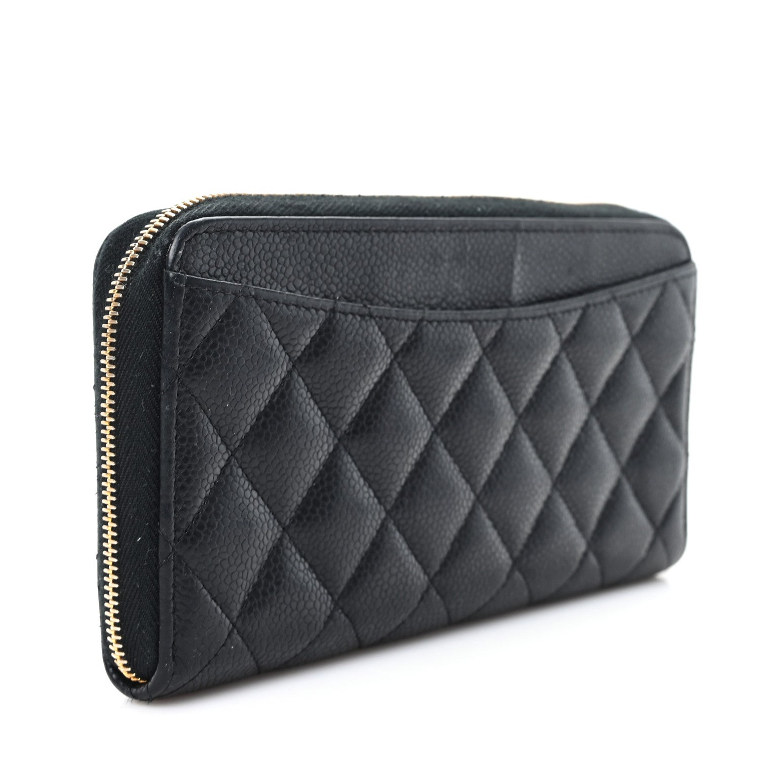 Chanel Caviar Quilted Large Gusset Zip Around Wallet Black 3 of 7
