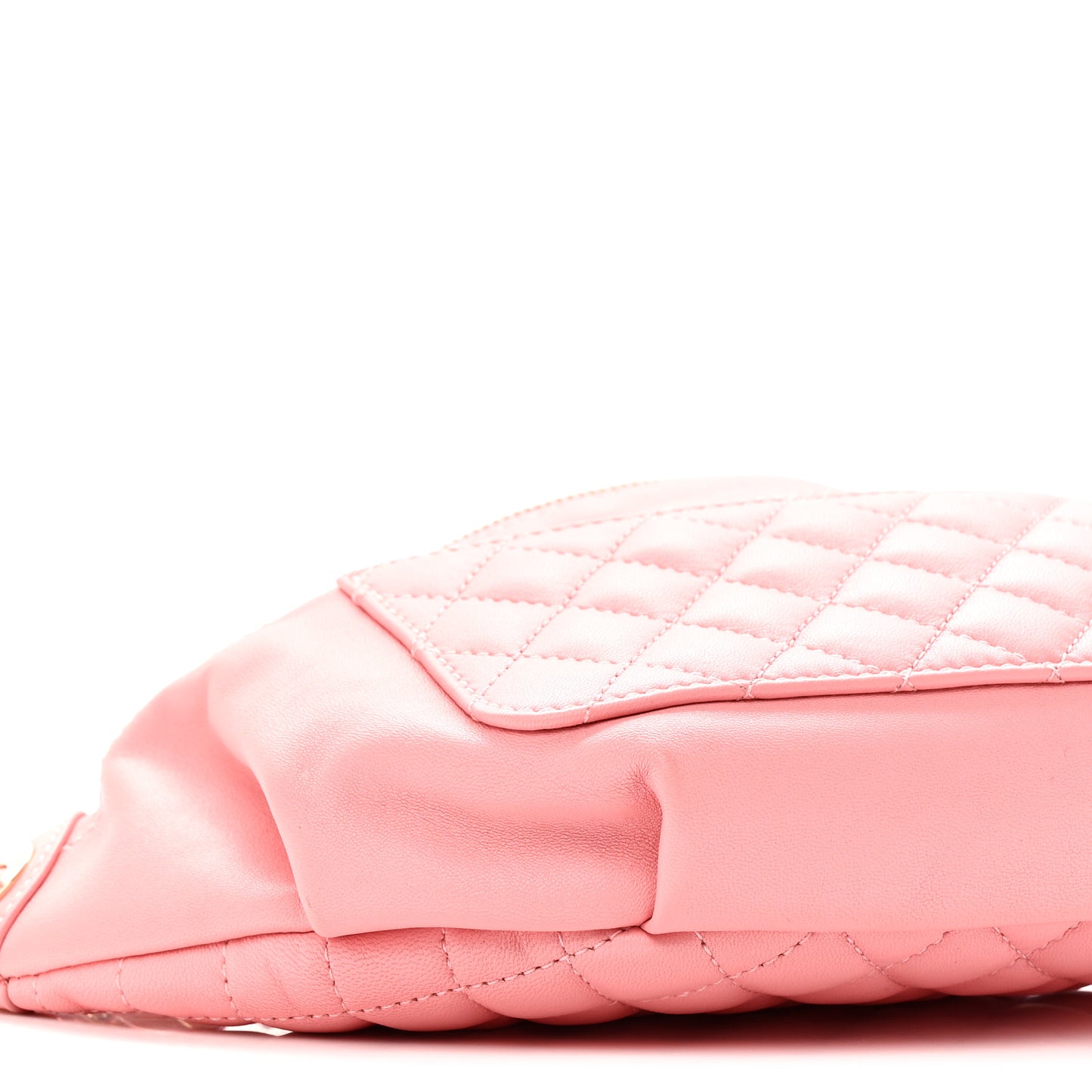 Lambskin Quilted Bi Waist Bag Fanny Pack Pink
