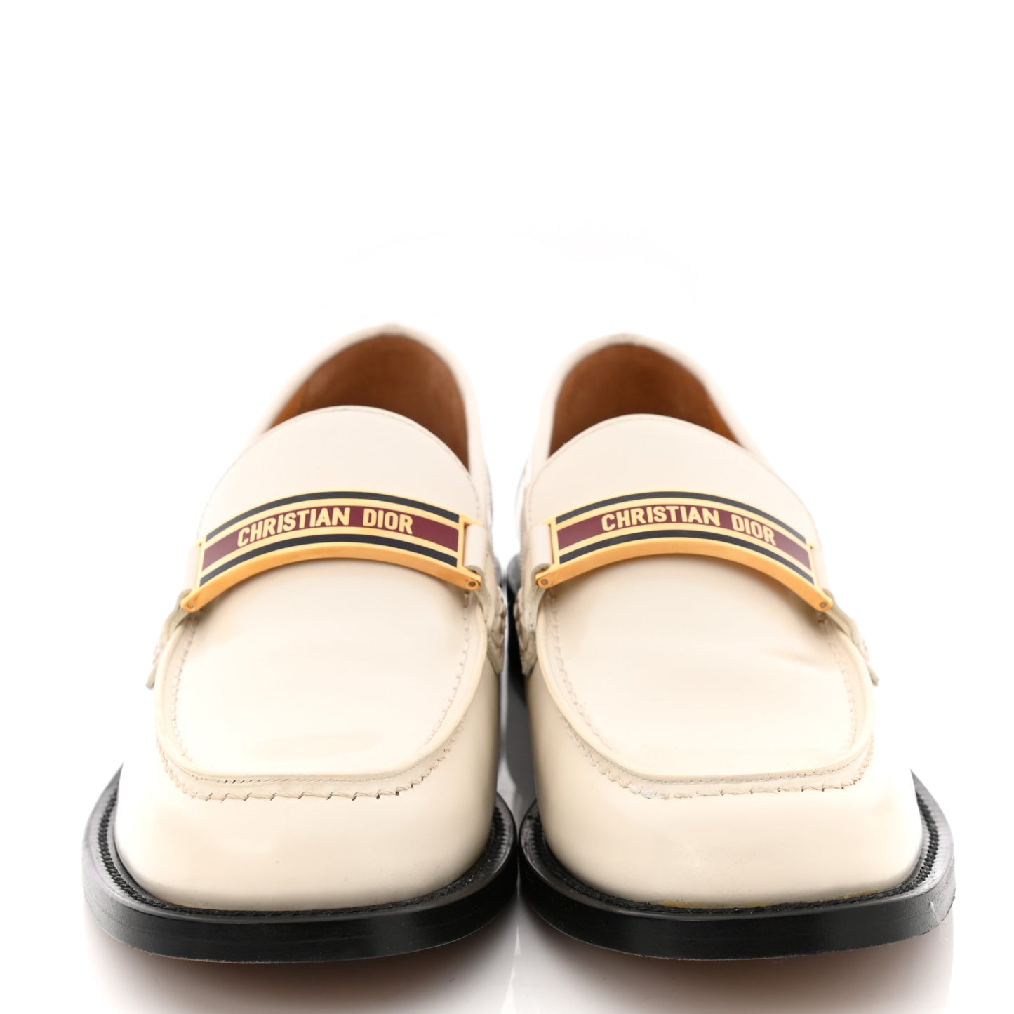 Brushed Calfskin Dior Code 15mm Loafers 40.5 Off White