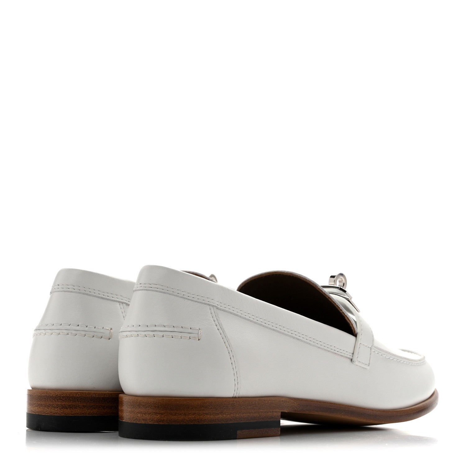 Hermes Calfskin Womens Destin Loafers 36 White 5 of 12