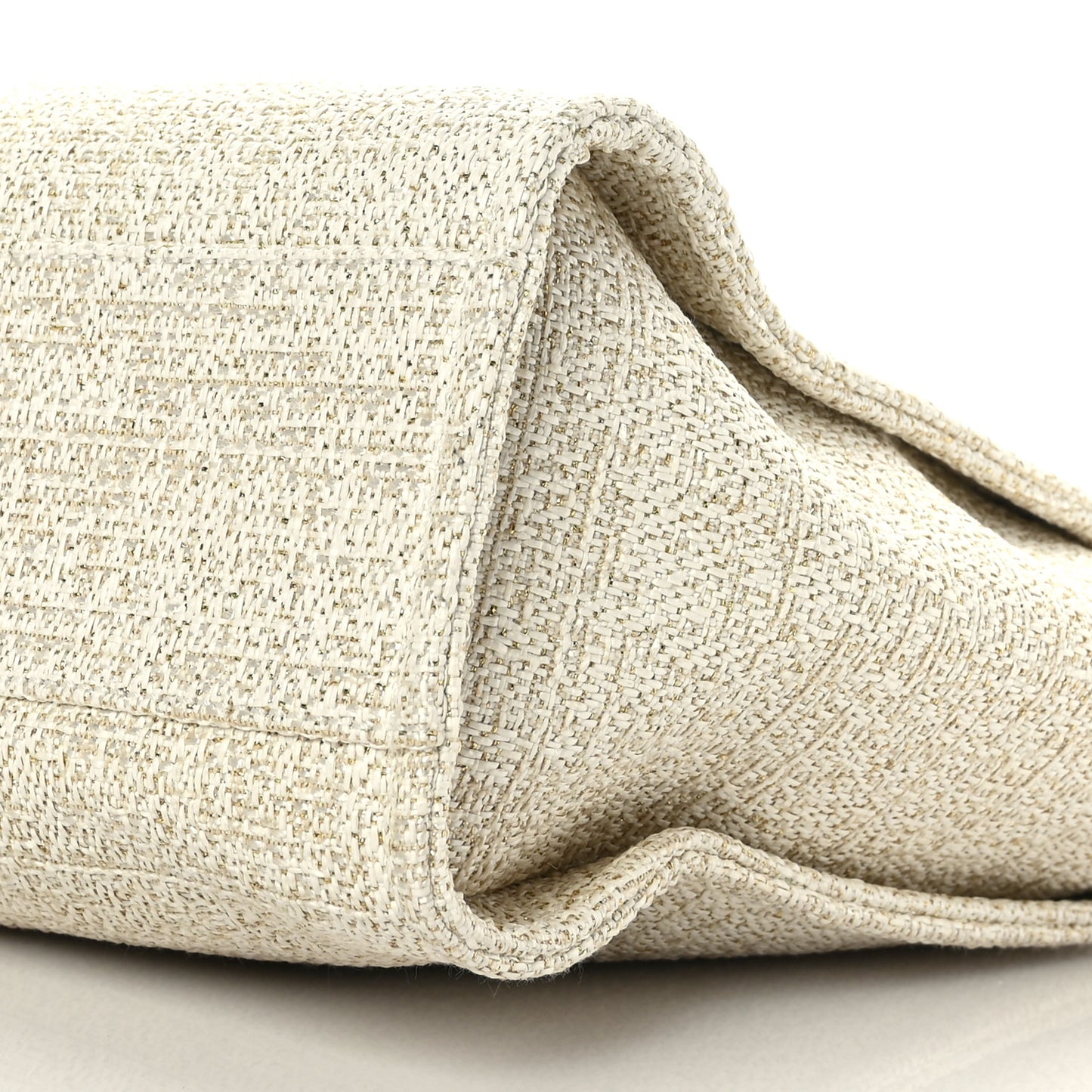 Lurex Boucle Small Deauville Tote Ivory