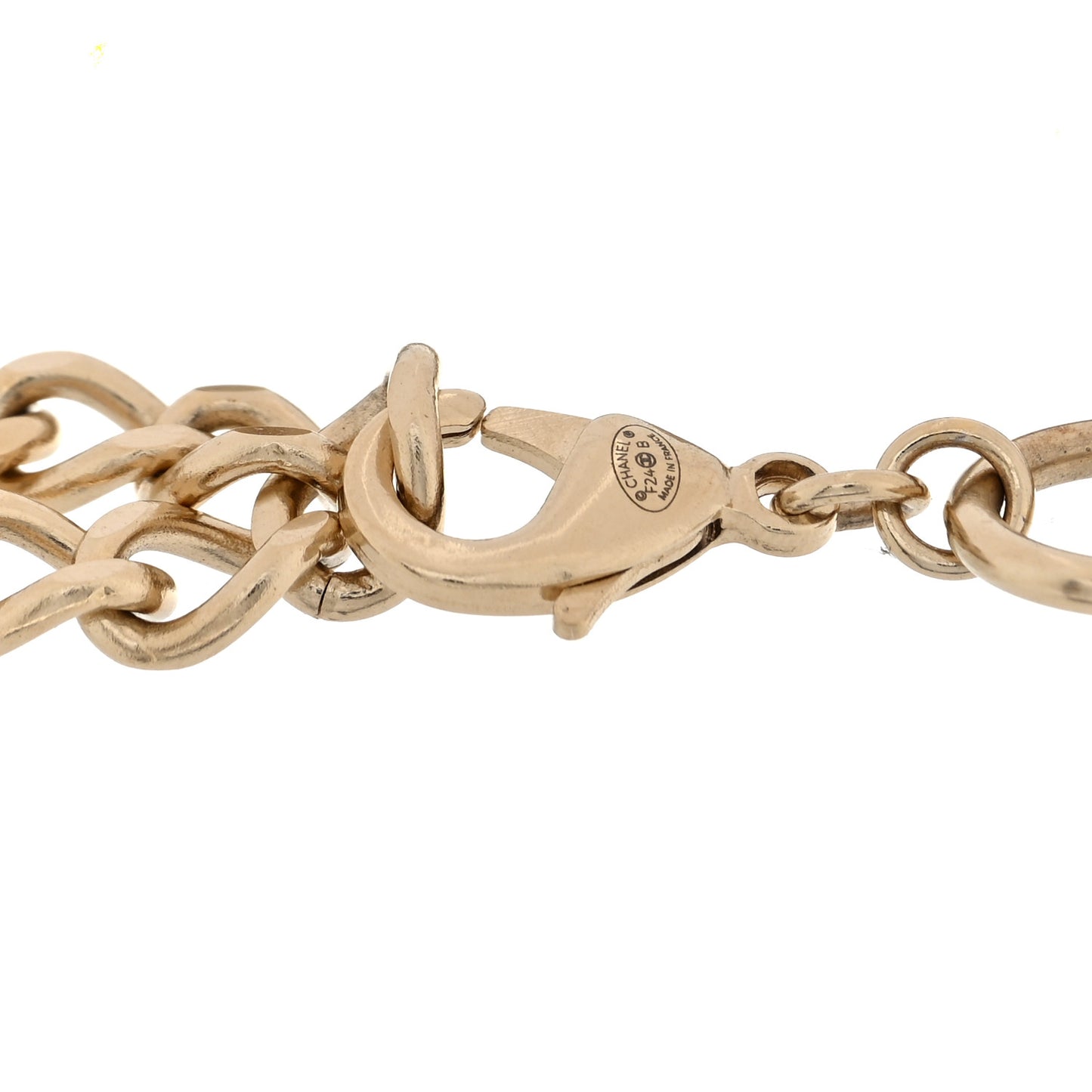 Crystal CC Link Bracelet Gold