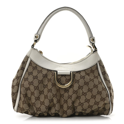 Gucci Monogram Medium D Gold Ring Hobo White 1 of 10