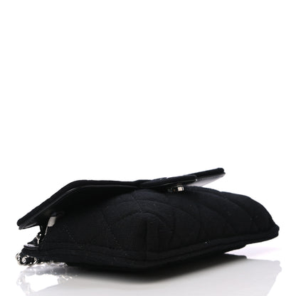 Chanel Jersey Fabric Quilted Foldable Tote With Chain Black Multicolor 4 of 14