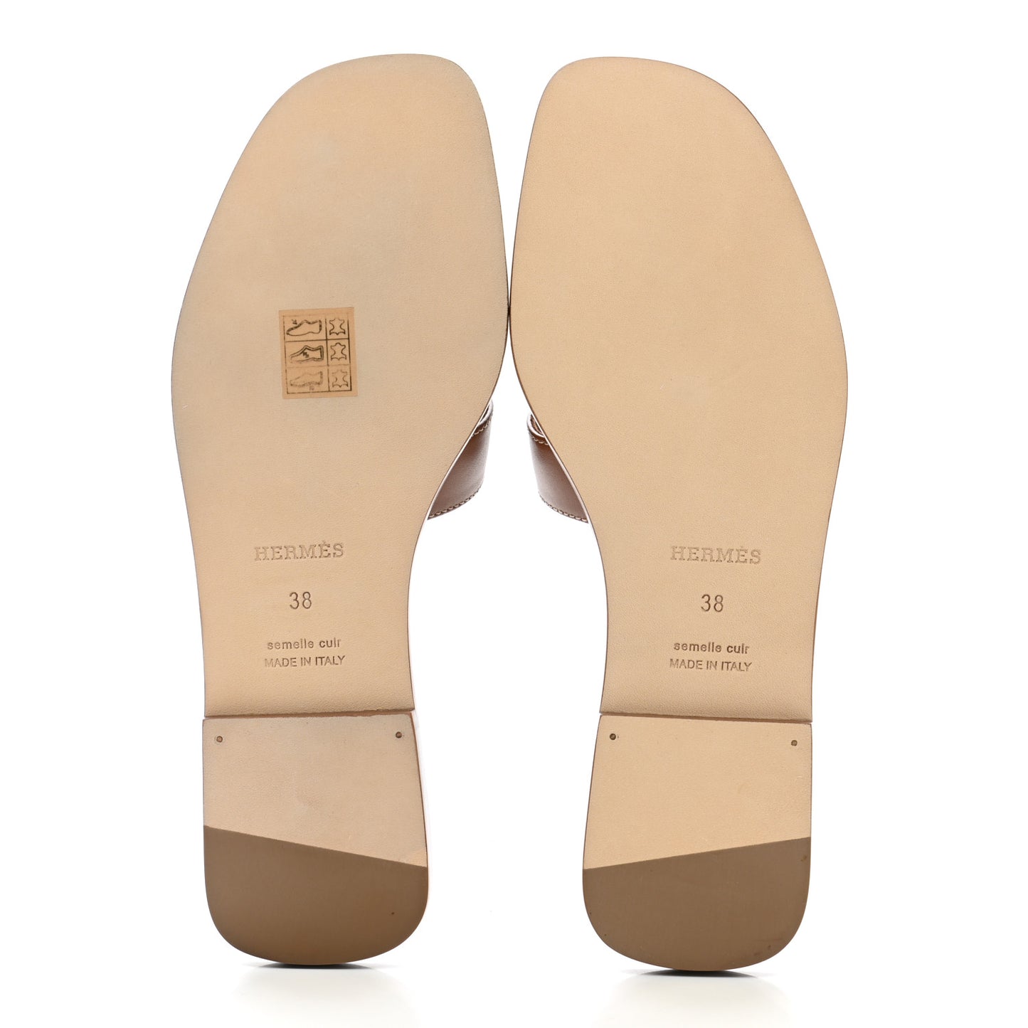 Box Calfskin Oran Sandals 38 Gold