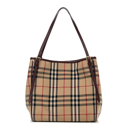Burberry House Check Small Canterbury Tote Military Burgundy 1 of 11