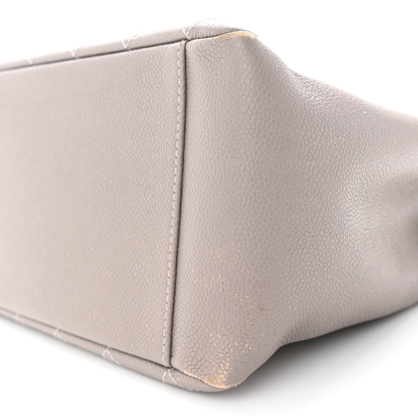 Caviar Quilted Grand Shopping Tote GST Light Grey