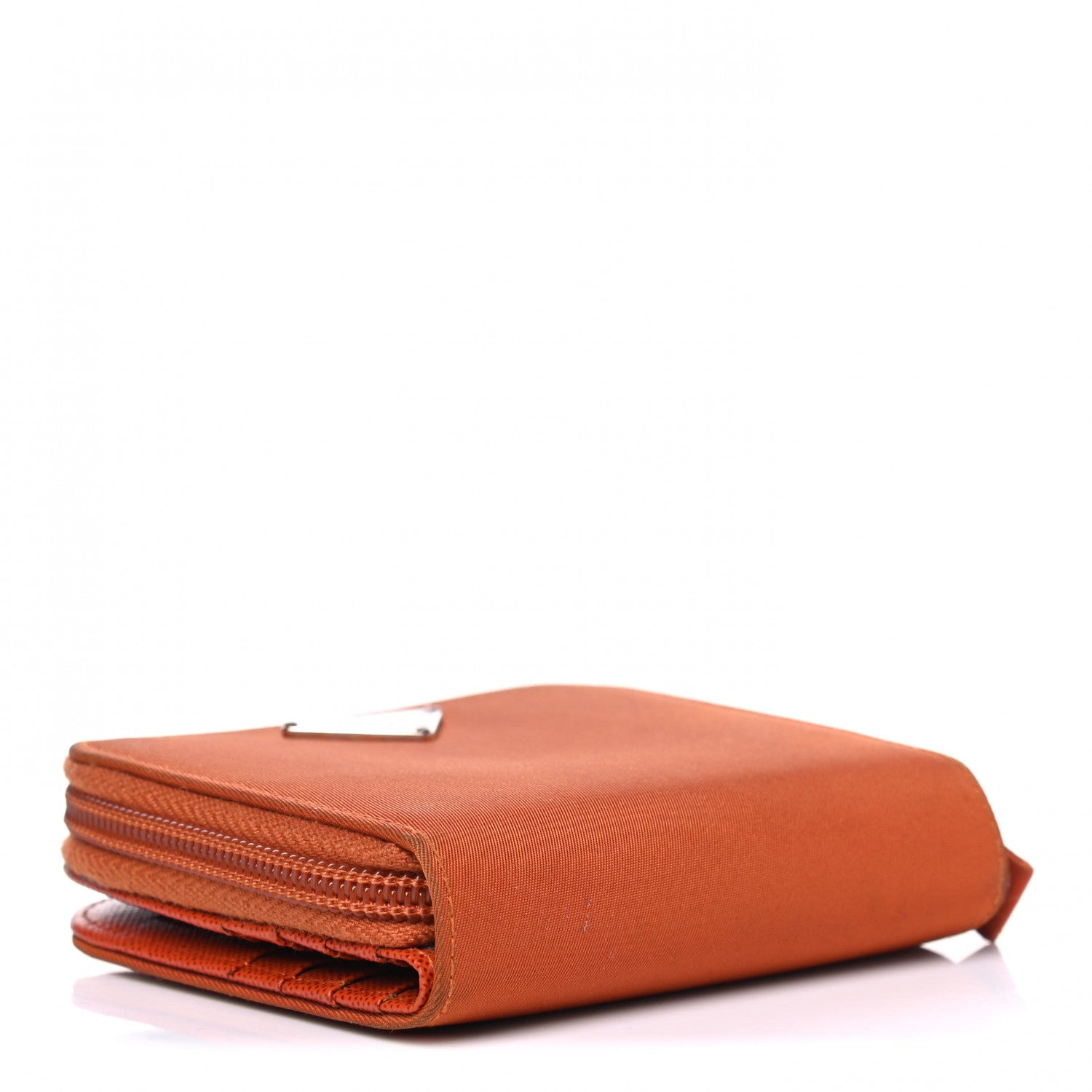 Prada Tessuto Nylon Compact Zip Around Wallet Arancio 3 of 8