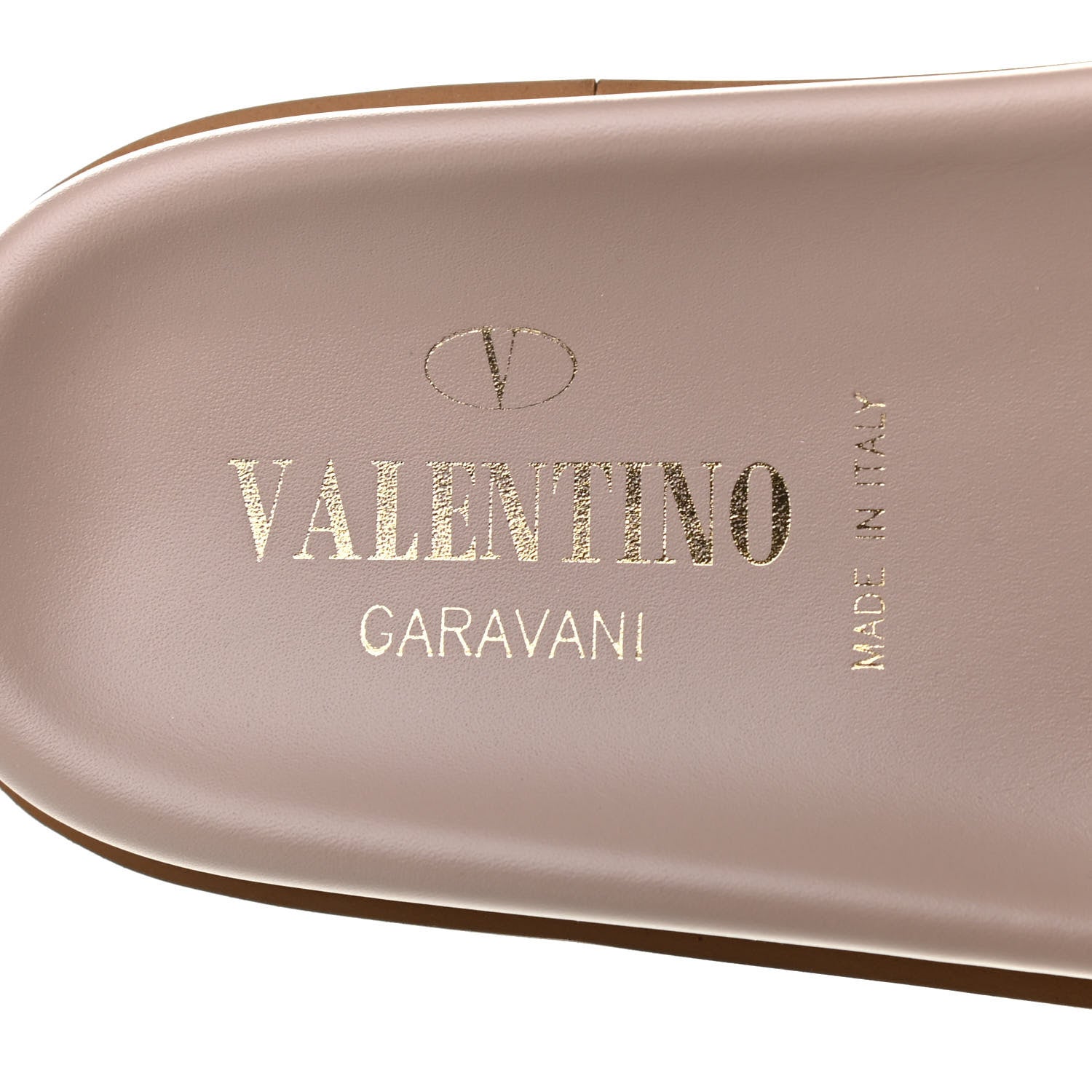 Valentino Garavani Suede Chain Flat Slide Sandals 37 Poudre 7 of 7