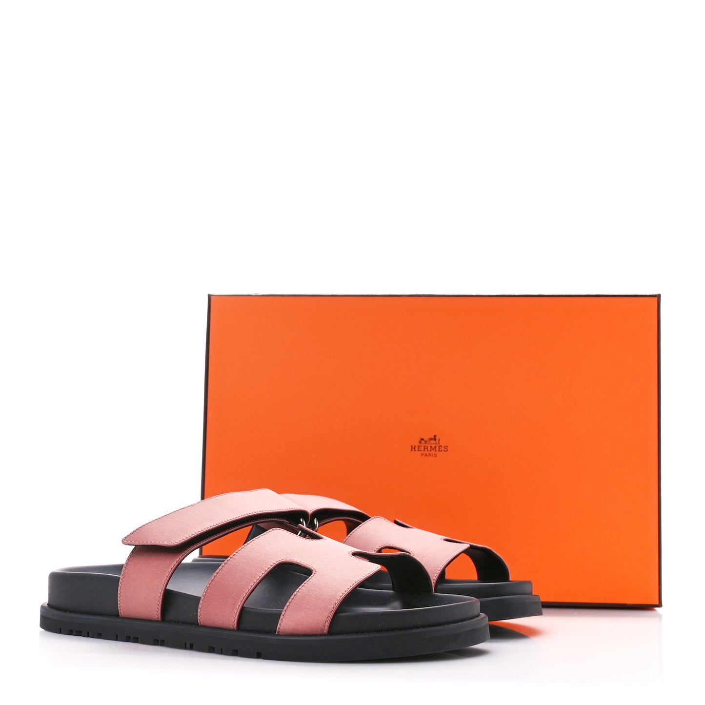 Satin Crepe Chypre Sandals 36 Bois De Rose