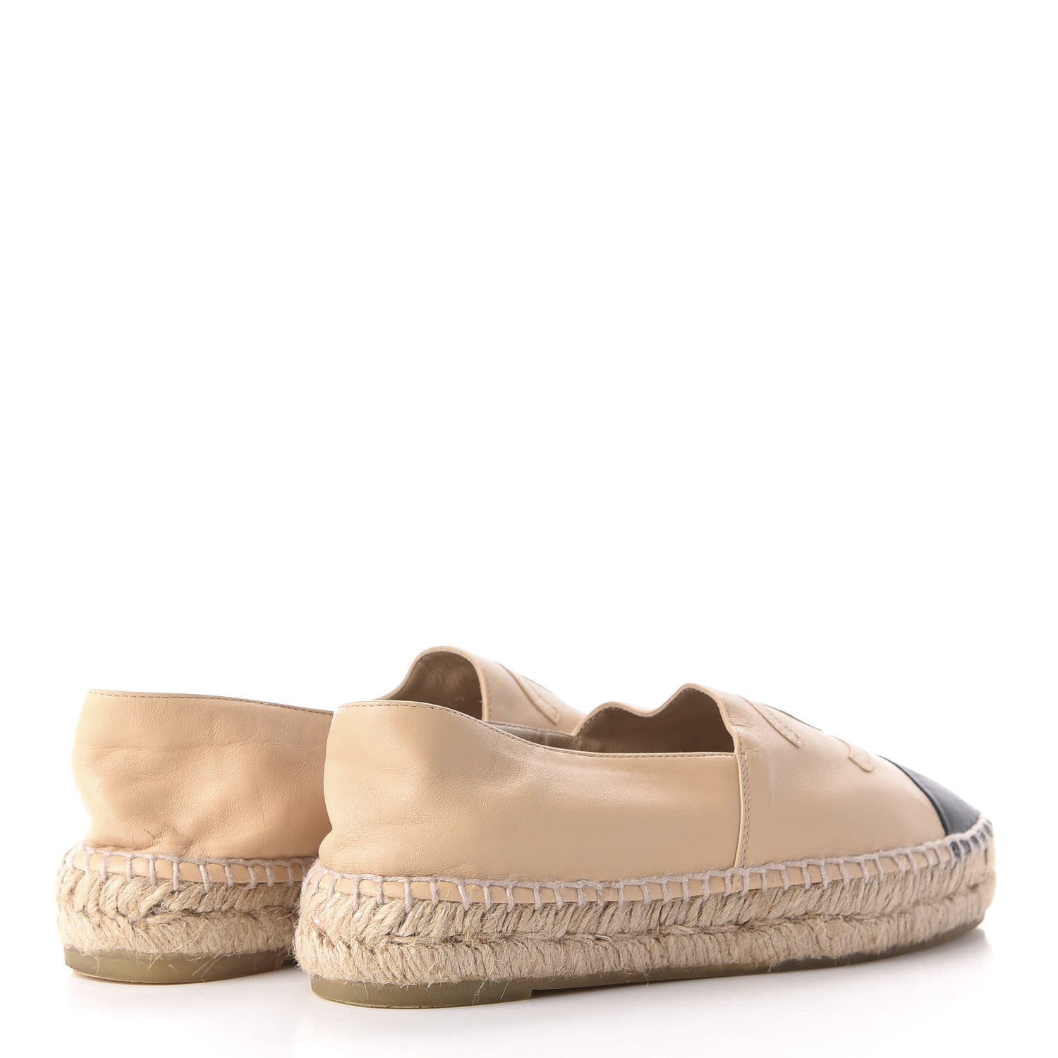 Chanel Lambskin CC Espadrilles 36 Beige Black 4 of 8