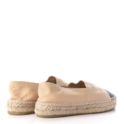 Chanel Lambskin CC Espadrilles 36 Beige Black 4 of 8