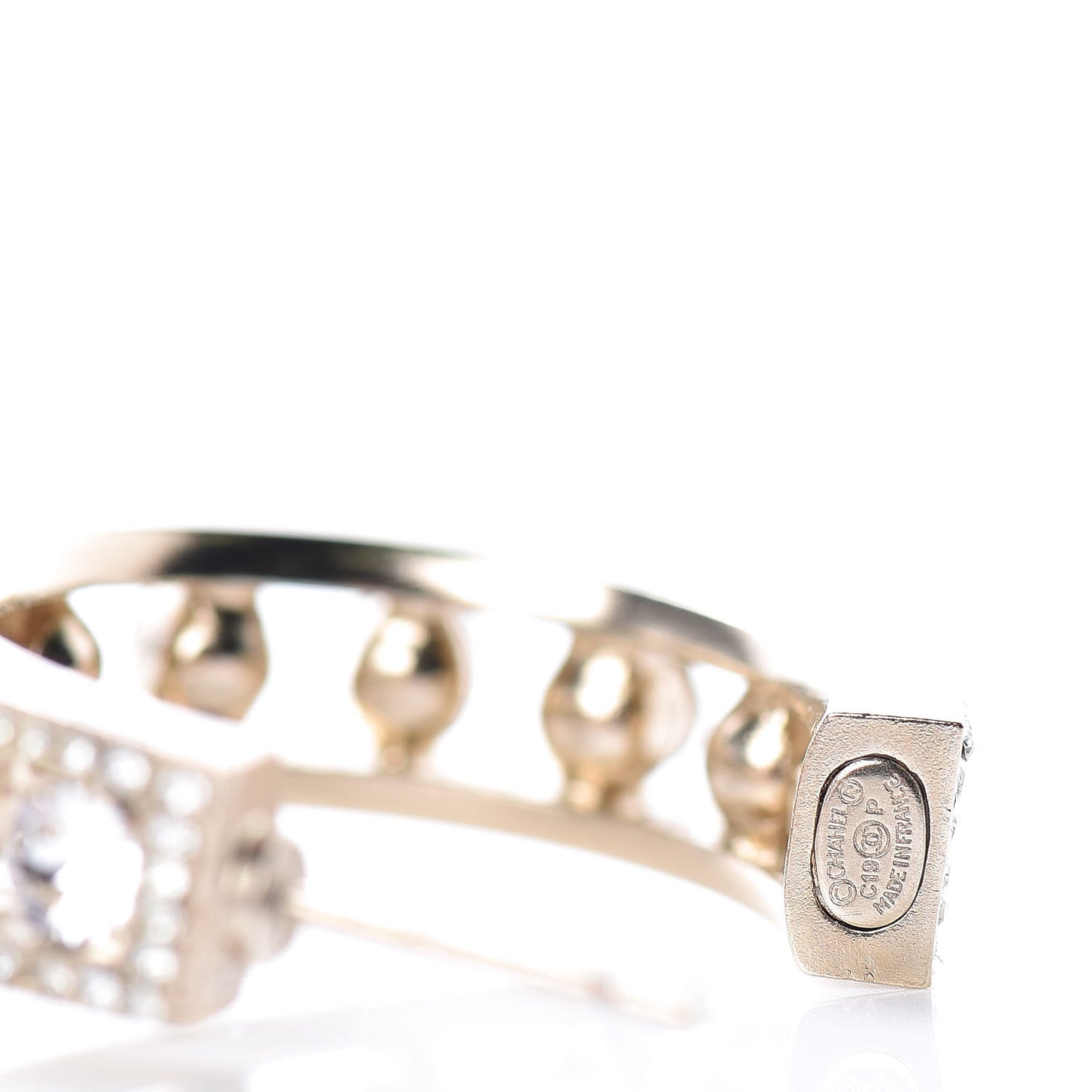 Crystal Blossom CC Hoop Earrings Gold