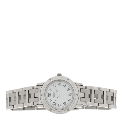 Hermes Stainless Steel 24mm Clipper Quartz Watch White 2 of 5