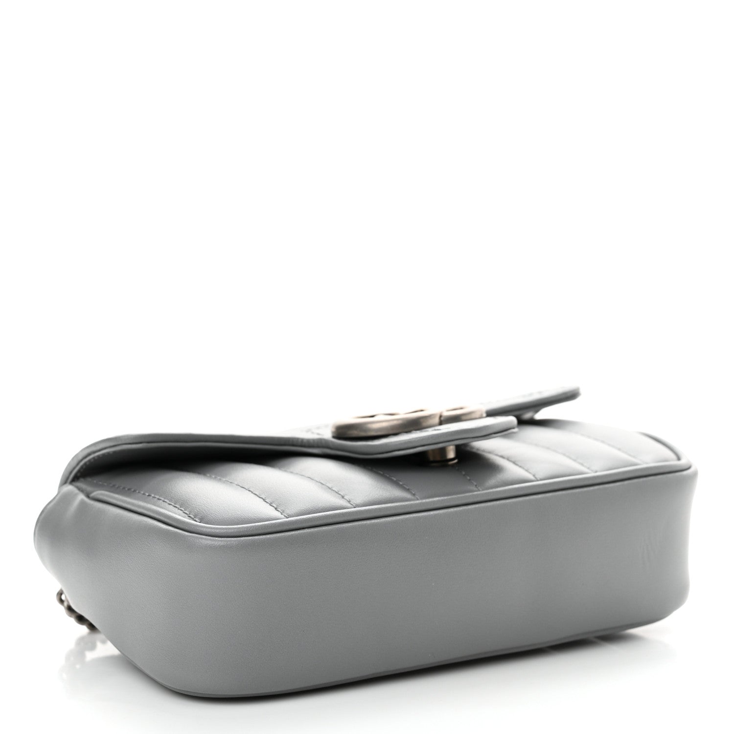 Gucci Calfskin Matelasse Aria Super Mini GG Marmont Shoulder Bag Deep Grey 4 of 13