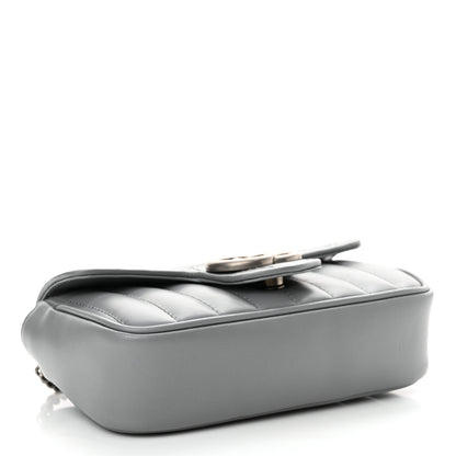 Gucci Calfskin Matelasse Aria Super Mini GG Marmont Shoulder Bag Deep Grey 4 of 13