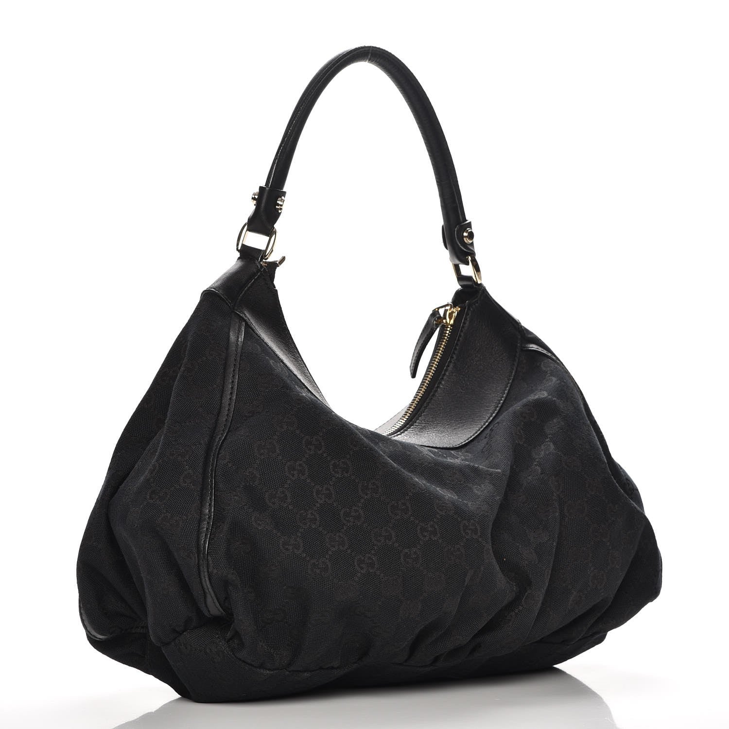 Gucci Monogram Large D Gold Hobo Black 3 of 7