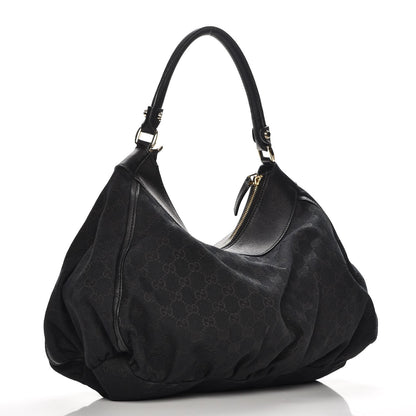 Gucci Monogram Large D Gold Hobo Black 3 of 7