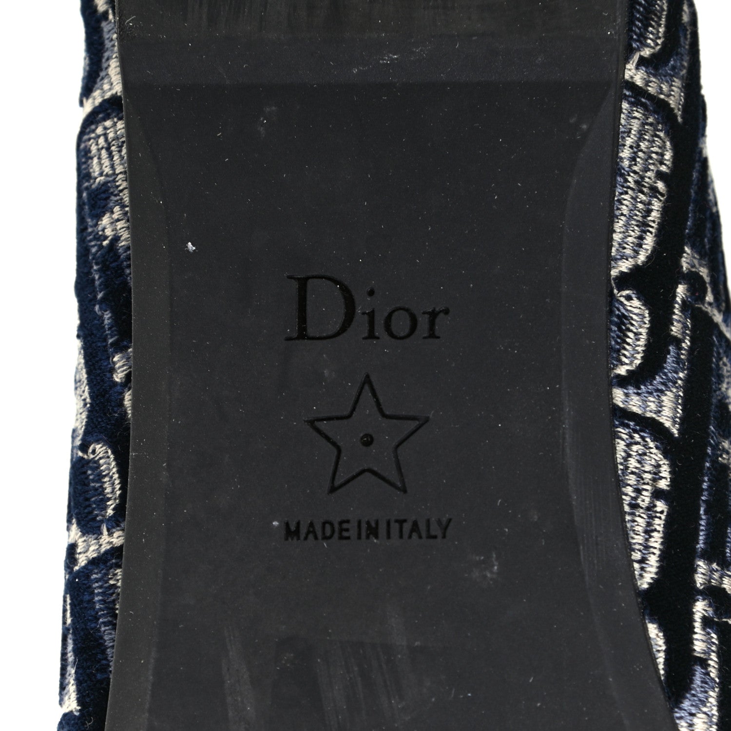 Christian Dior Velvet Oblique Poeme Laced Ballerina Flats 38 Blue 7 of 8