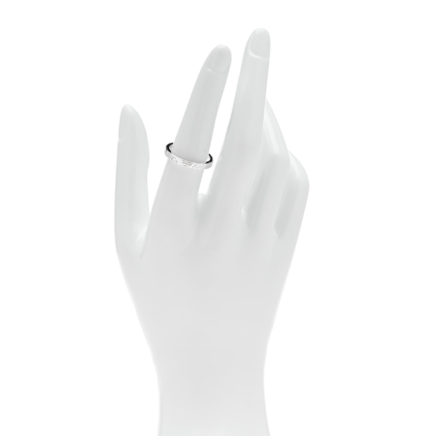 Tiffany Sterling Silver Narrow Notes Ring 54 7 2 of 4