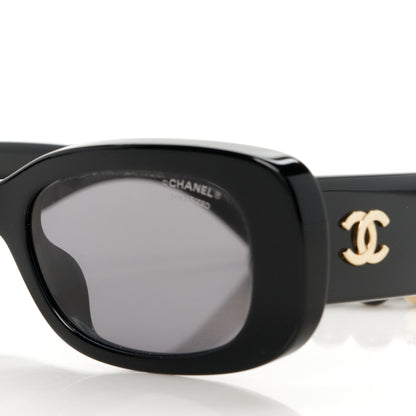 Chanel Acetate Rectangle Sunglasses 5488-A Black 7 of 8