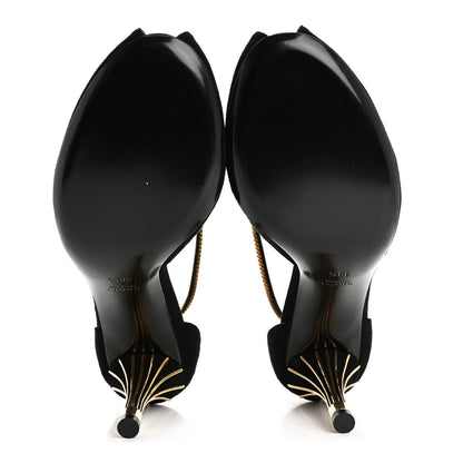 Gucci Kid Scamosciato Ankle Chain Pump 39.5 Black 6 of 8