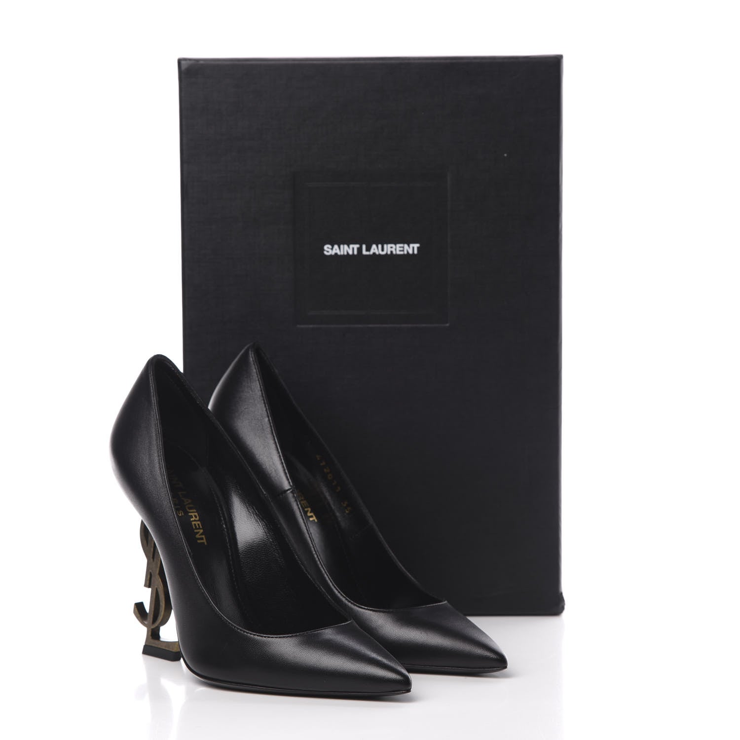Saint Laurent Calfskin Opyum 100 Pumps 35 Black Gold 11 of 11
