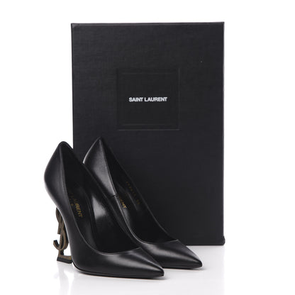 Saint Laurent Calfskin Opyum 100 Pumps 35 Black Gold 11 of 11