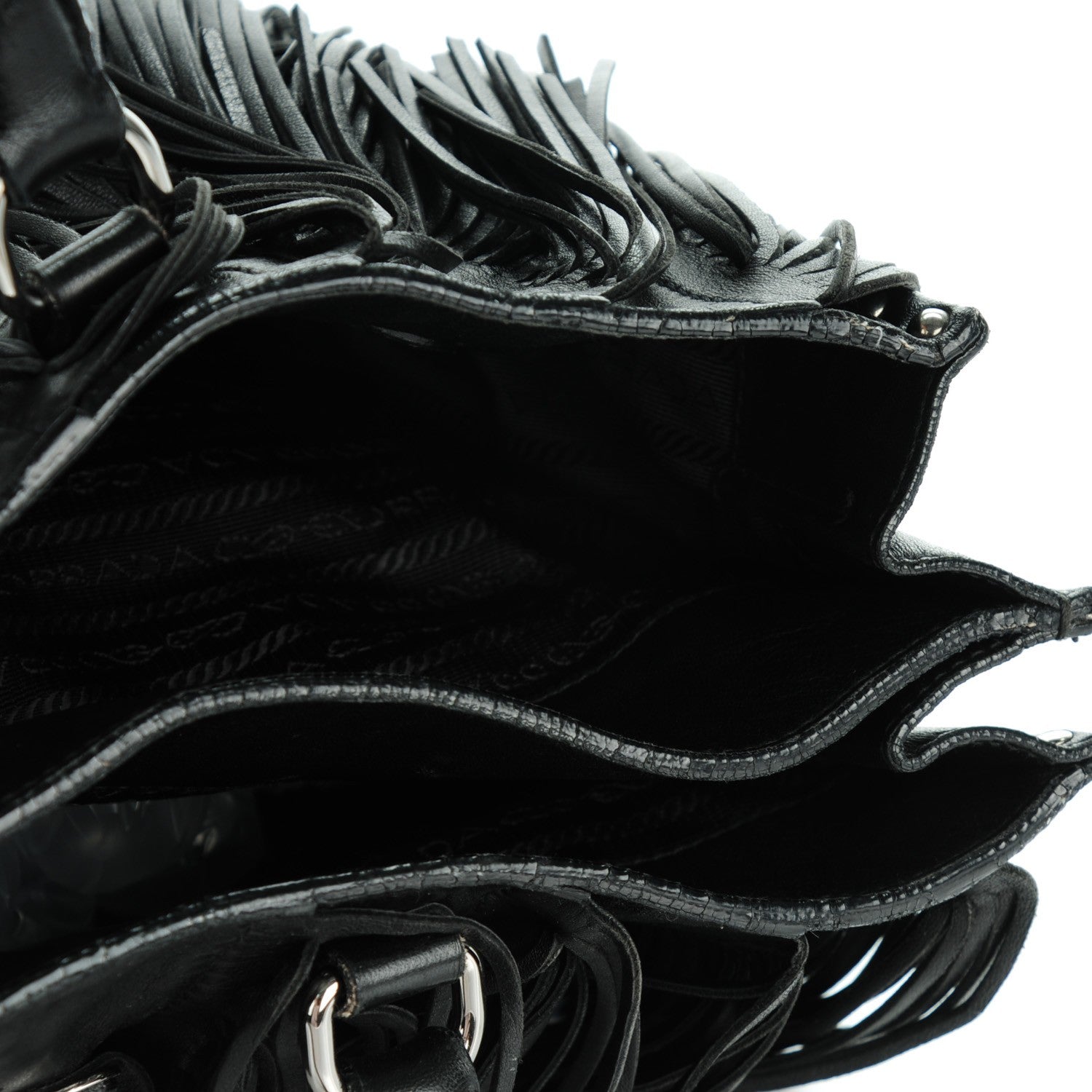 Prada Nappa Fringe Tote Nero Black 11 of 11