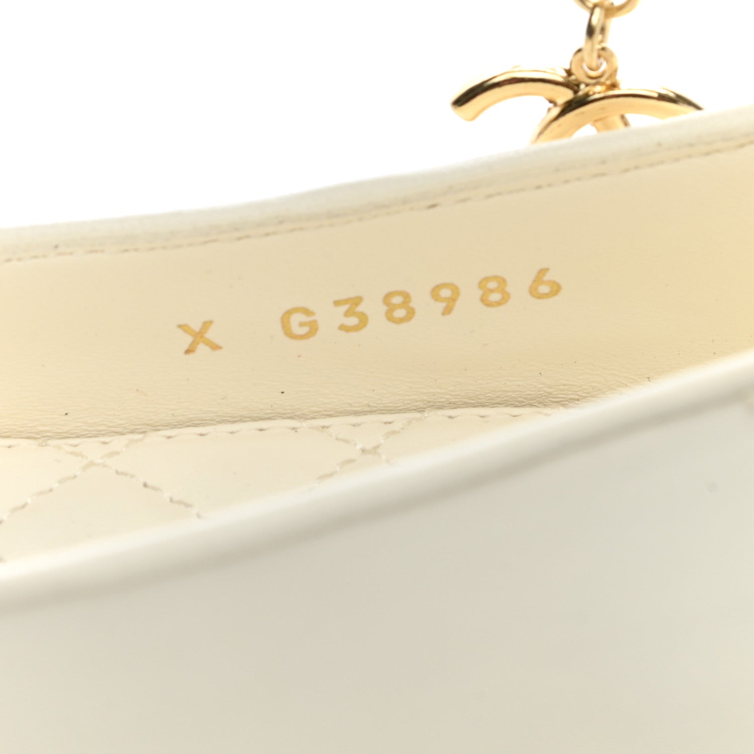 Chanel Lambskin Patent Calfskin Cap Toe Ankle Chain Ballerina Flats 38 White Black 7 of 8