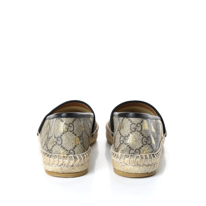 Gucci GG Supreme Monogram Bees Espadrille Flats 35.5 Beige Ebony Oro Black 7 of 11