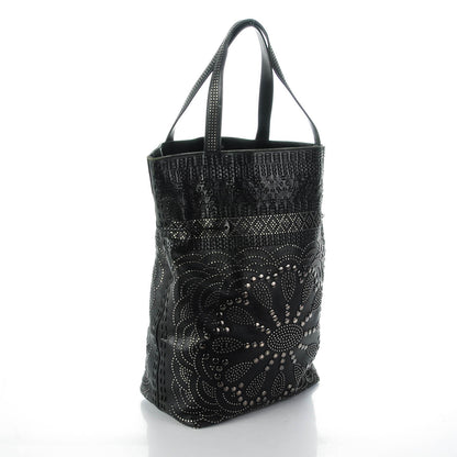 Gucci Calfskin Large Studded Drawstring Bucket Bag Black 4 of 10