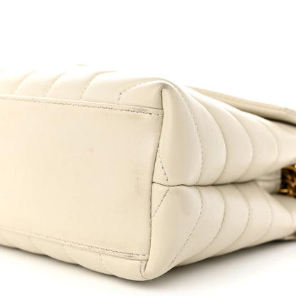 Saint Laurent Calfskin Y Quilted Monogram Small Loulou Chain Satchel Blanc Vintage 10 of 19
