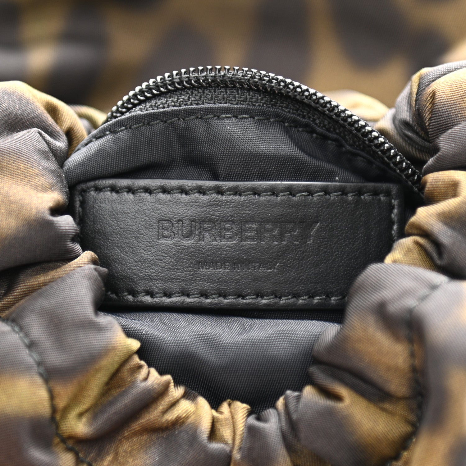 Burberry Nylon Leopard Print Leo Sling Bag Light Green Orange 7 of 10
