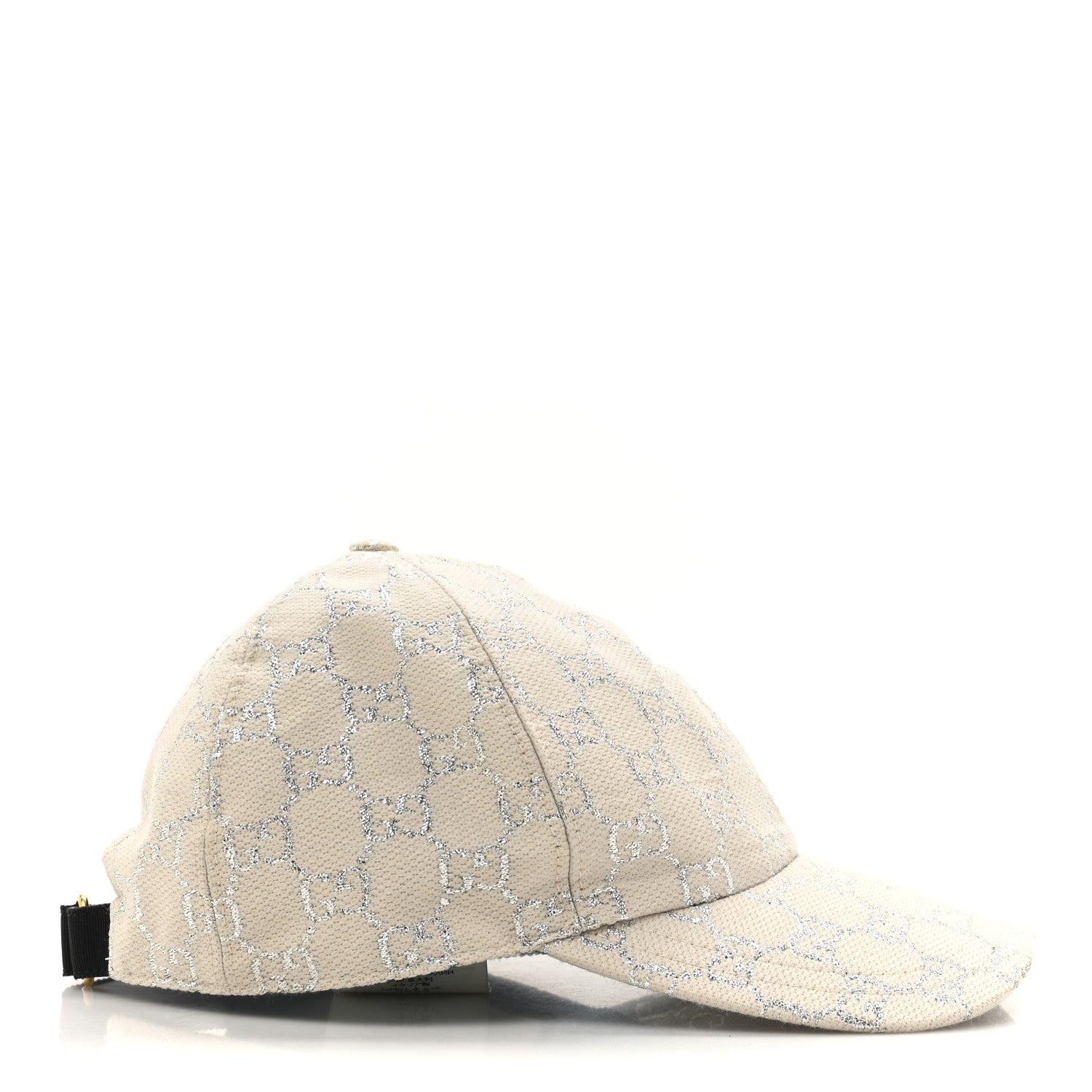Gucci Canvas Lame GG Monogram Rush Baseball Hat L Gardenia Silver 5 of 8