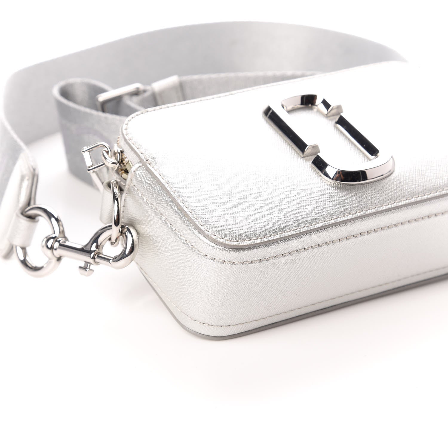 Marc Jacobs Saffiano Small Snapshot Camera Bag Silver 8 of 9