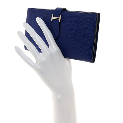 Hermes Epsom Bearn Gusset Wallet Bleu Electrique 2 of 7
