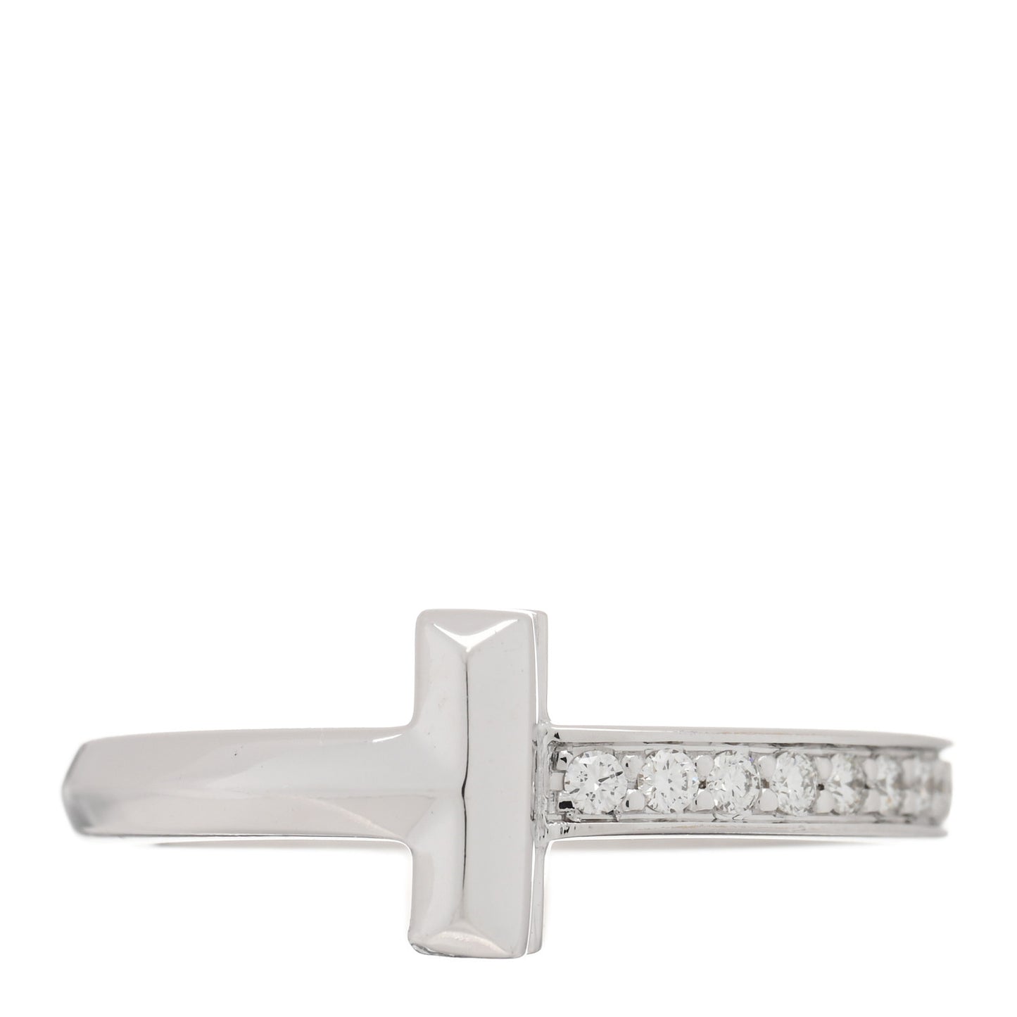 18K White Gold Diamond T T1 Ring 47 4