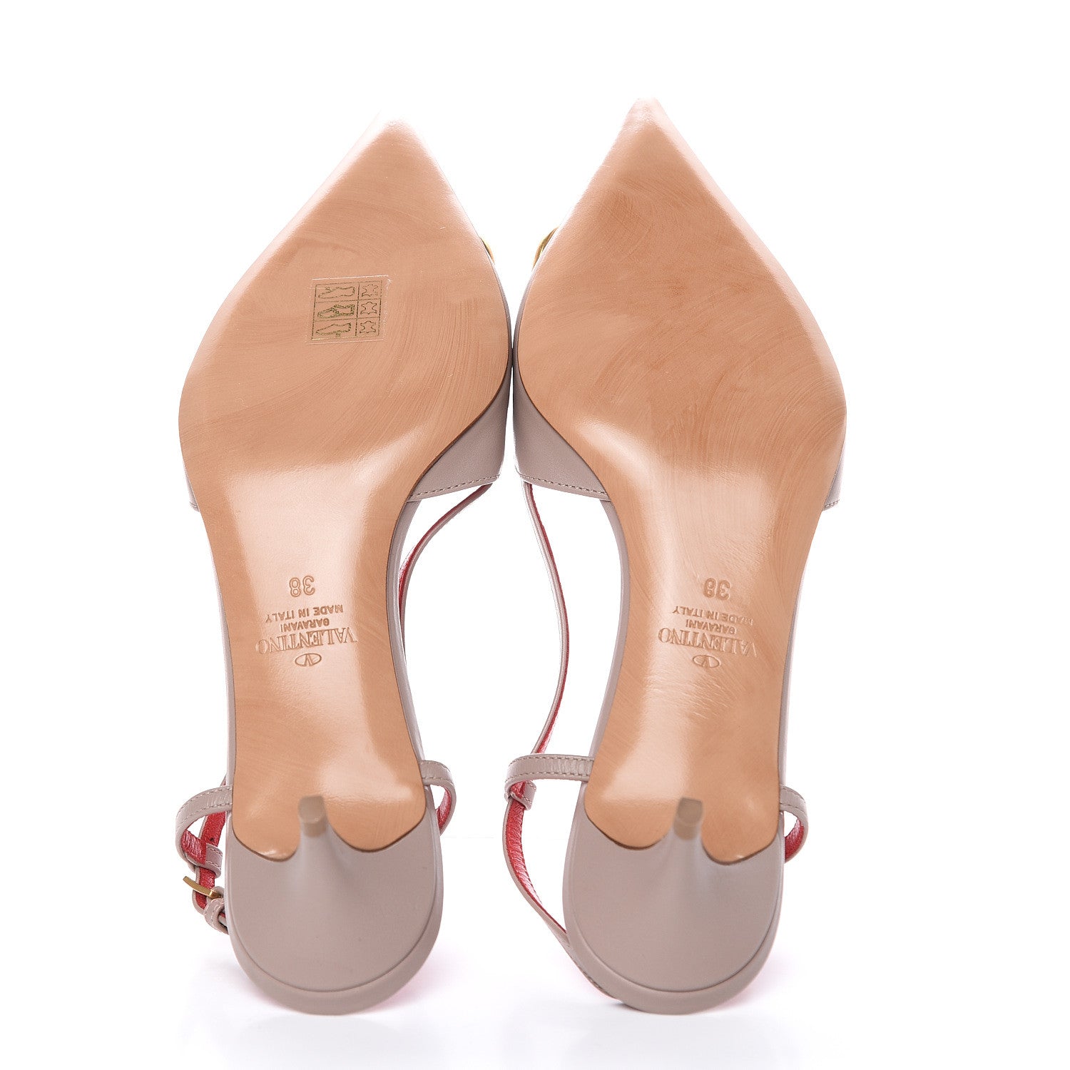 Valentino Garavani Calfskin Vlogo Slingback 40mm Pumps 38 Poudre 6 of 8