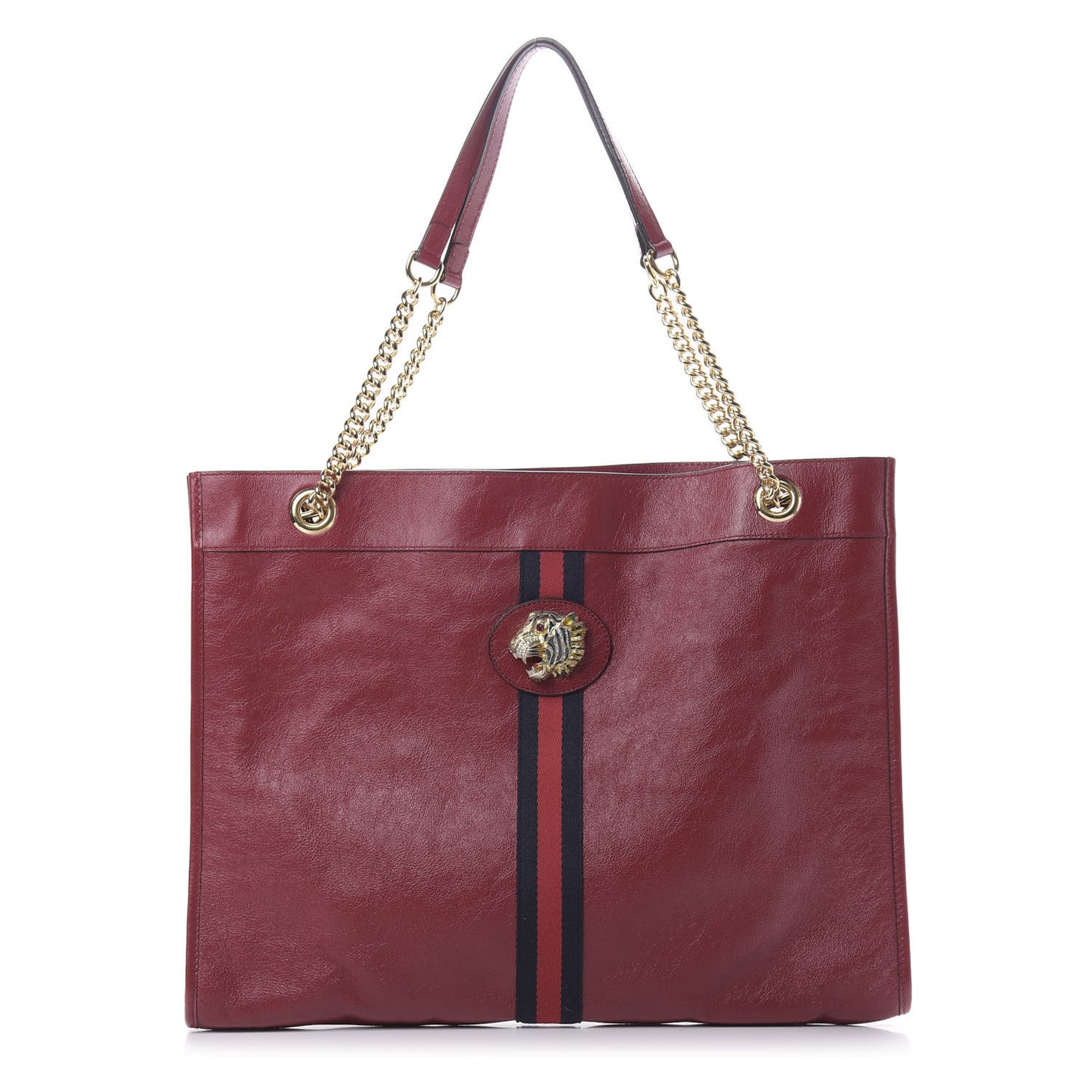 Calfskin Large Rajah Chain Tote Romantic Cherry