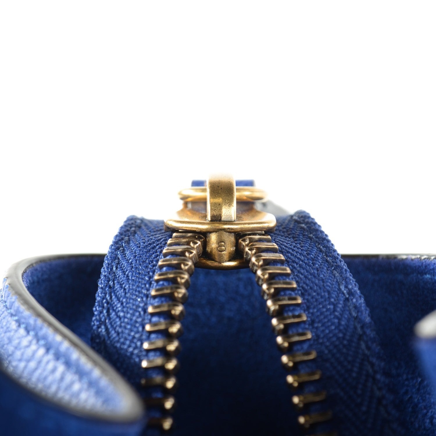 Celine Drummed Calfskin Mini Luggage Indigo 8 of 8