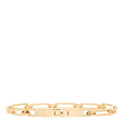 Hermes 18K Yellow Gold Diamond PM Kelly Chaine Bracelet ST 1 of 4