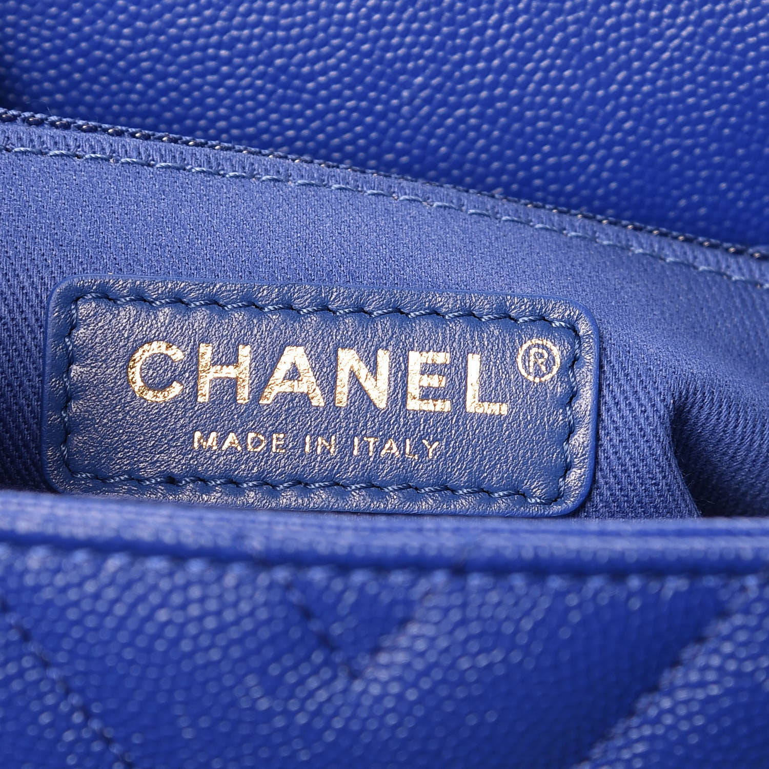 Chanel Caviar Chevron Quilted Mini Coco Handle Flap Blue 8 of 11