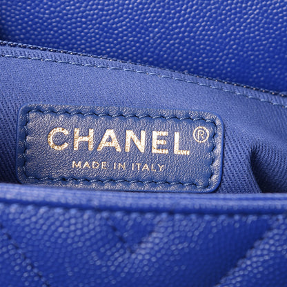 Chanel Caviar Chevron Quilted Mini Coco Handle Flap Blue 8 of 11