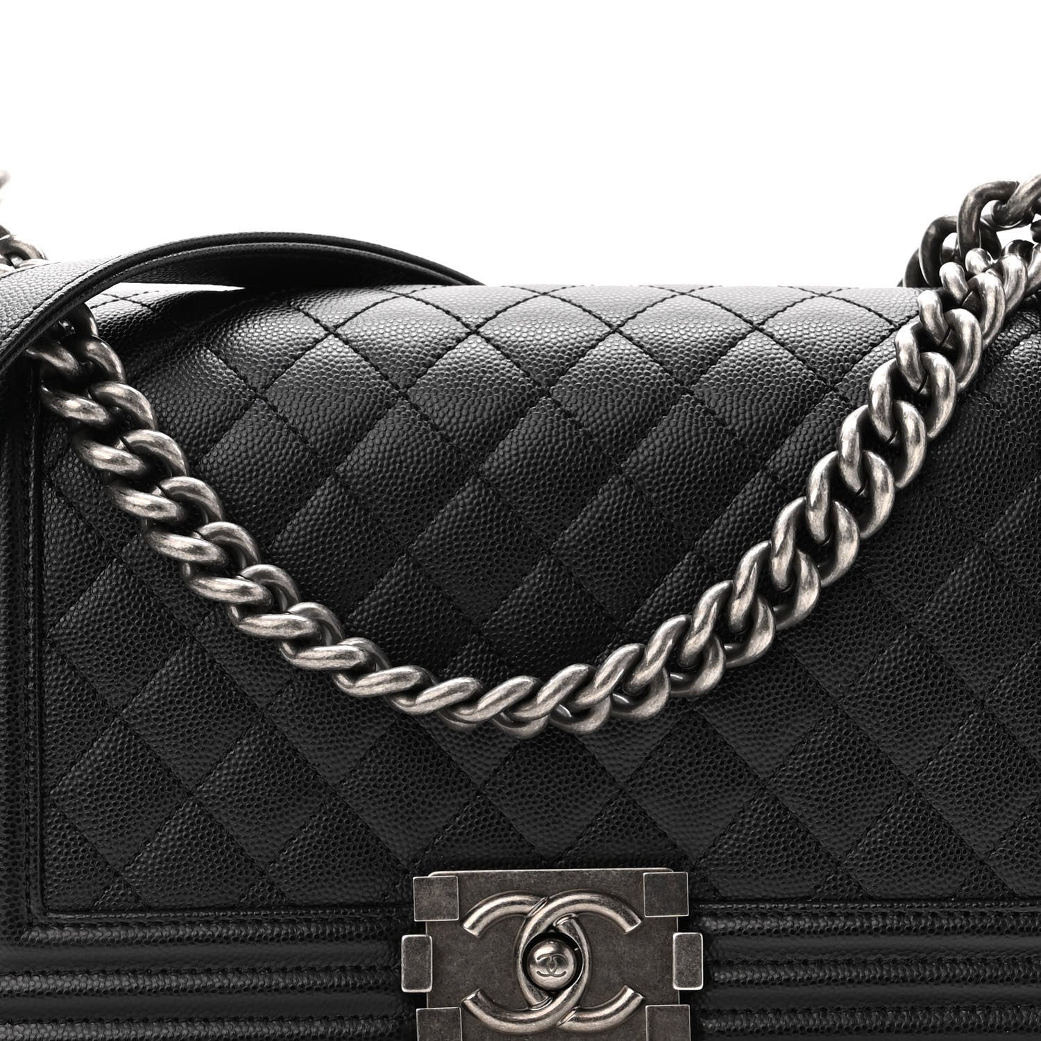 Chanel Caviar Quilted Medium Boy Flap Black 8 of 10