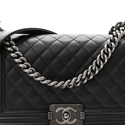 Chanel Caviar Quilted Medium Boy Flap Black 8 of 10