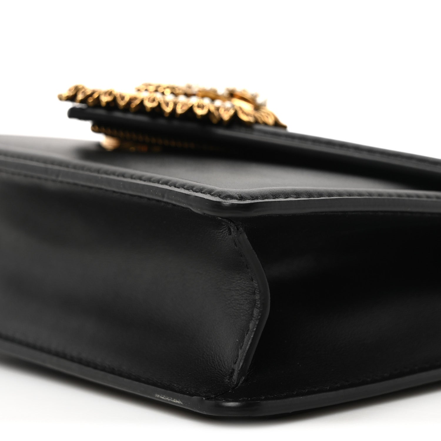 Dolce & Gabbana Smooth Calfskin Small Devotion Envelope Top Handle Bag Black 9 of 9