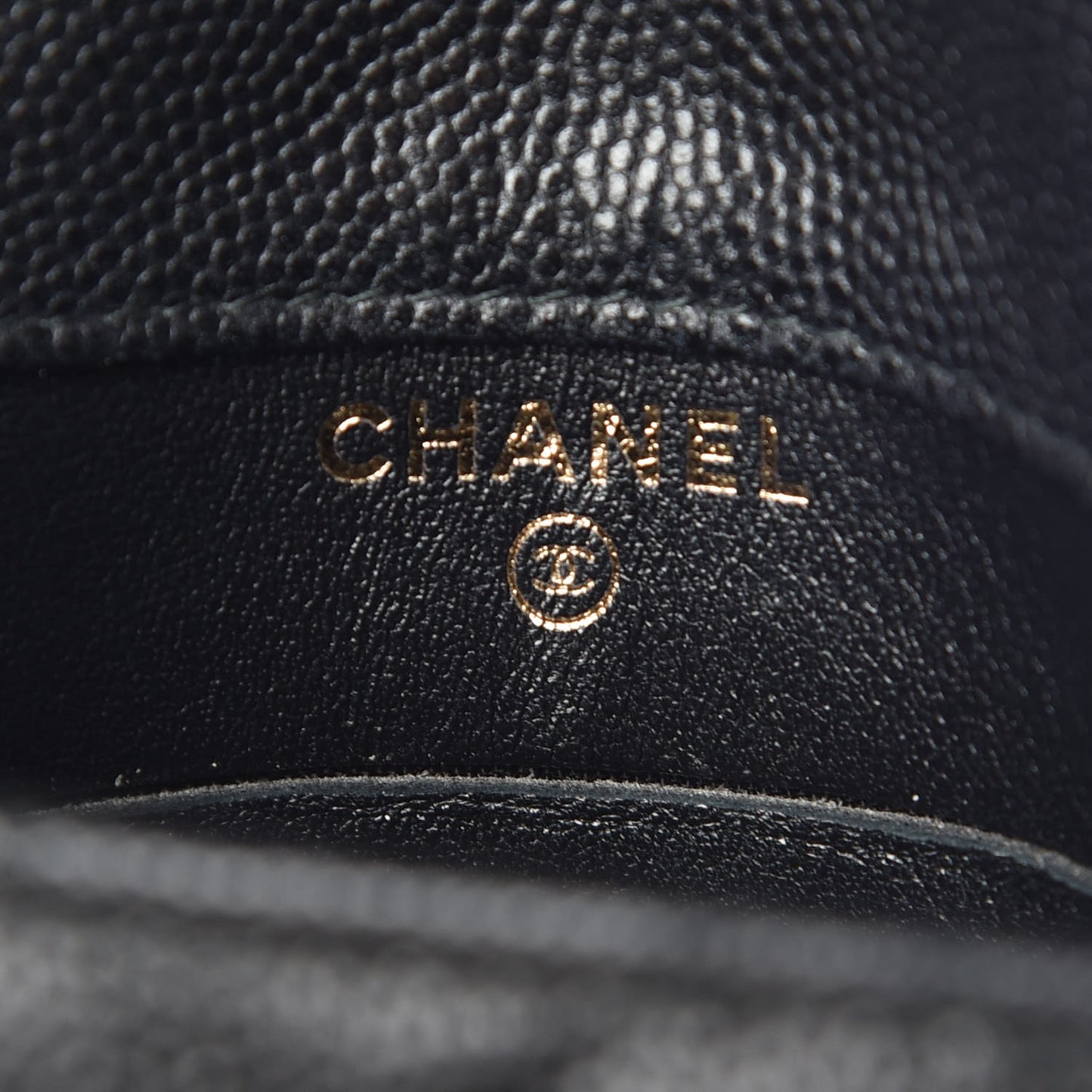 Caviar Quilted Golden Class Phone Holder Black