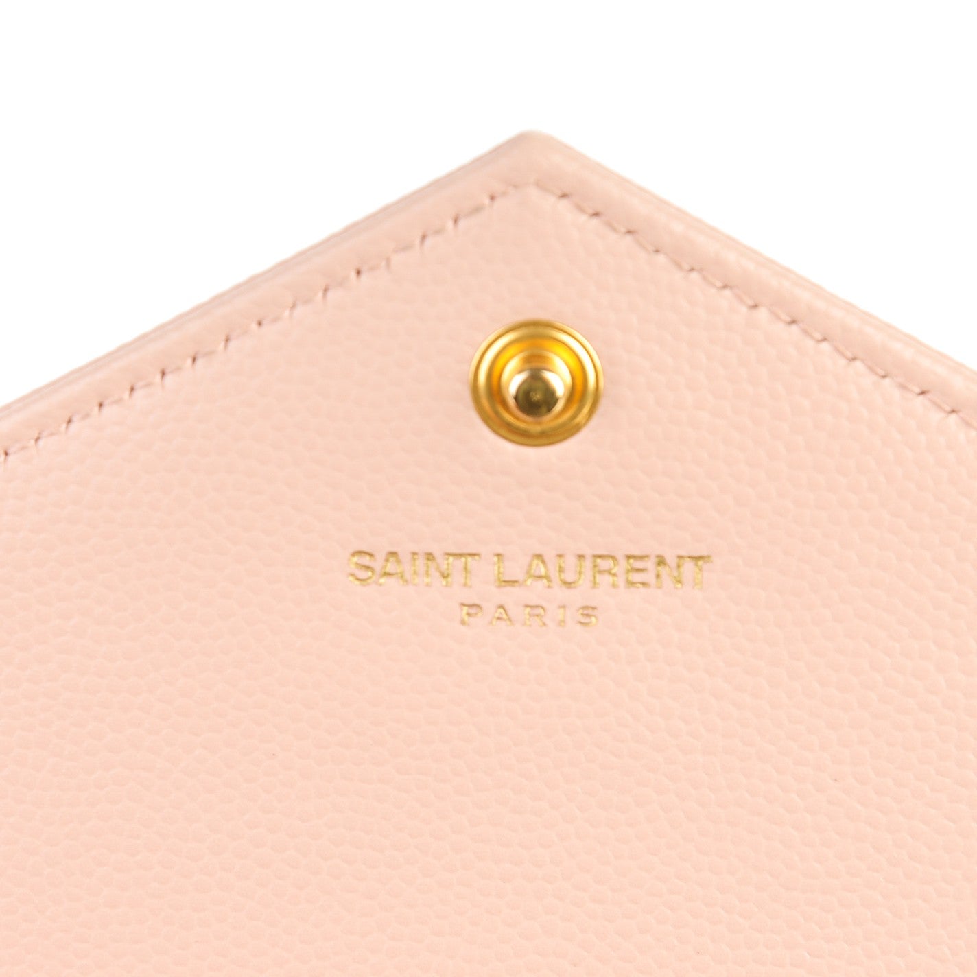 Grain De Poudre Matelasse Chevron Monogram Envelope Chain Wallet Pale Pink