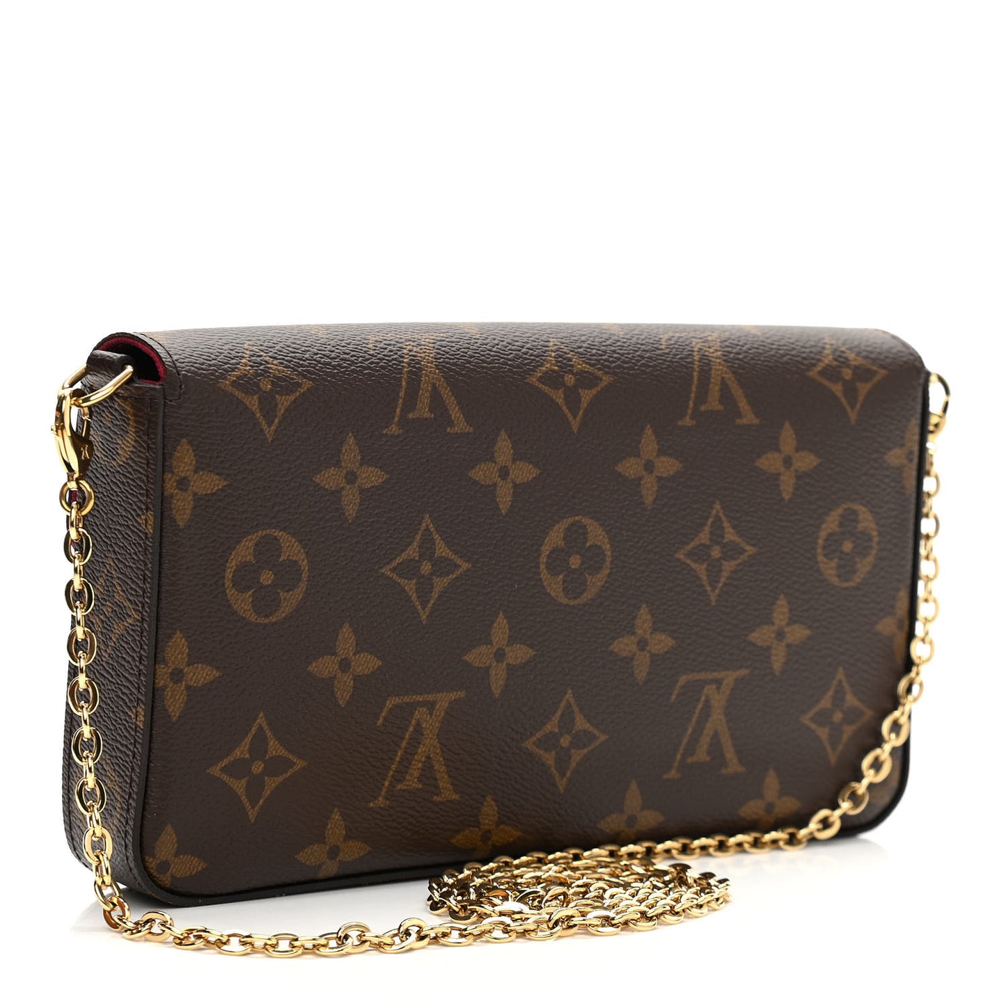 Monogram Pochette Felicie Chain Wallet Fuchsia